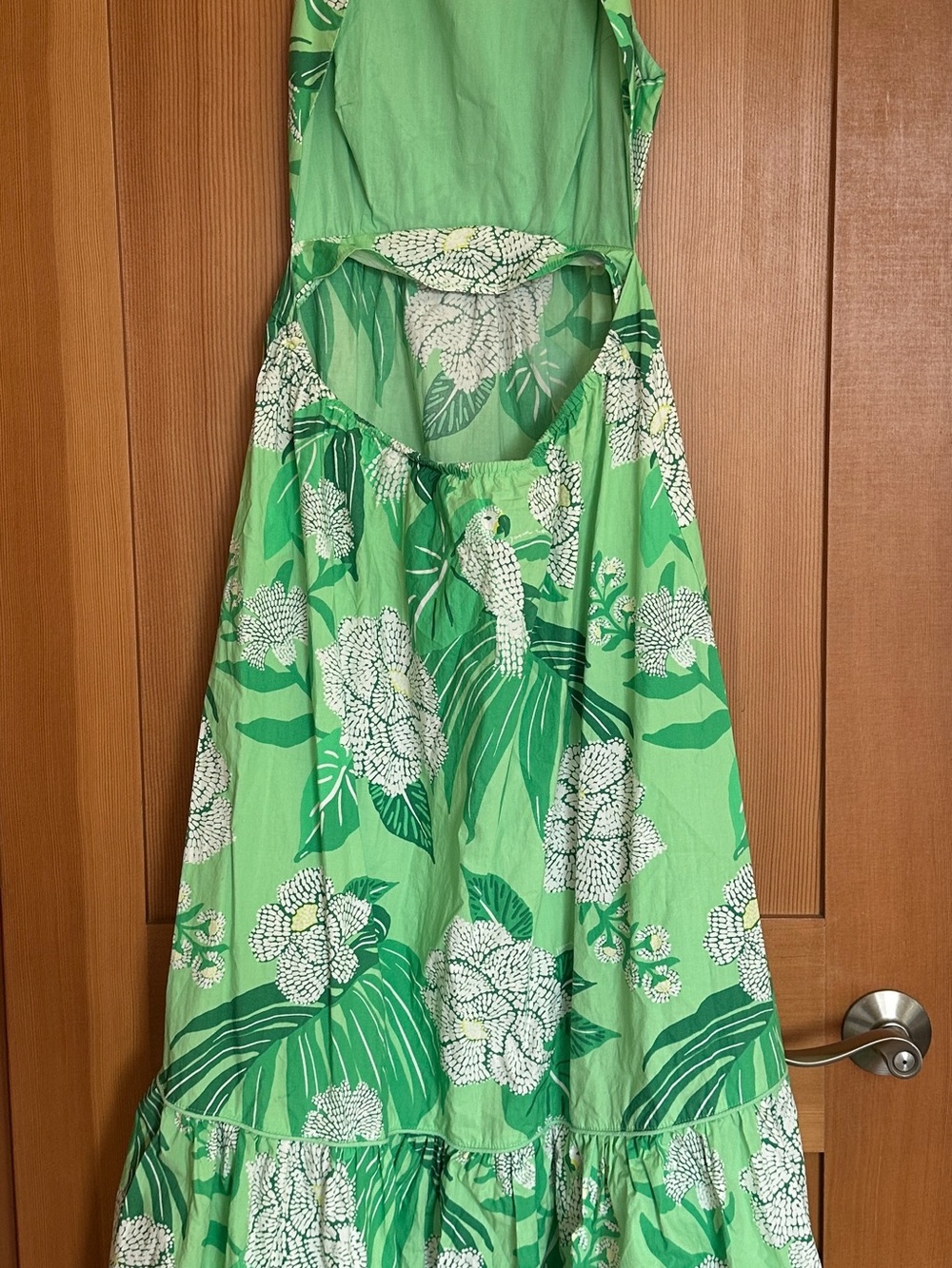 Farm Rio Dewdrop Floral Cutout-Back Midi Dress, size small - Picture 4 of 6